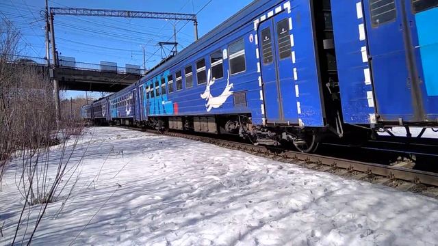 ЭД4М-0091 следует по перегону Азарово - Калуга-1. смотреть онлайн