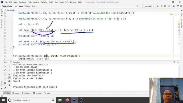 Kotlin Lambda Expression Functional interface SAM Anonymous Inline :: Kotlin Tutorial – Part - 8 смотреть онлайн