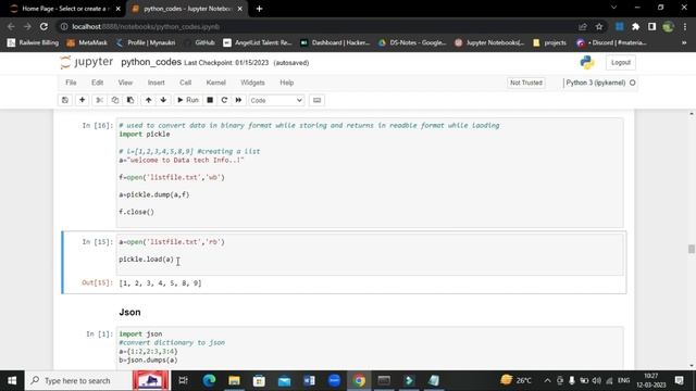 Python Pickle and Json Module смотреть онлайн
