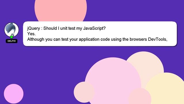 jQuery : Should I unit test my JavaScript? смотреть онлайн