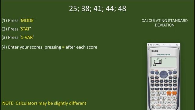 USING YOUR CALCULATOR TO CALCULATE STANDARD DEVIATION смотреть онлайн