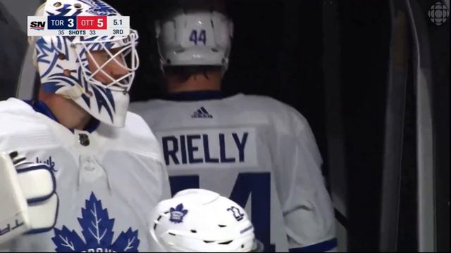 Ridly Greig buries the empty-netter with a slapshot and Morgan Rielly takes exception смотреть онлайн
