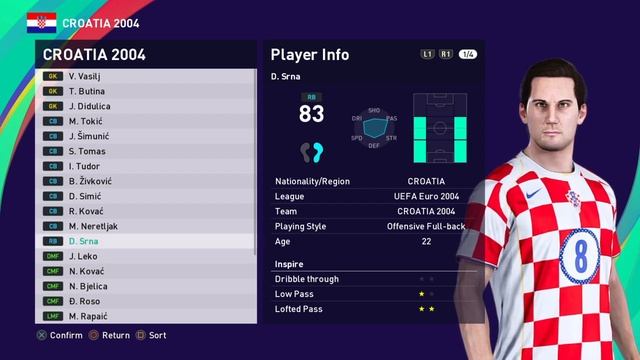 eFootball PES 2021 SEASON UPDATE CROATIA UEFA EURO 2004 PS4 смотреть онлайн