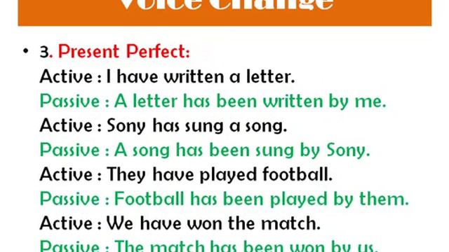 Active to Passive Voice Change (Affirmative Sentence) смотреть онлайн