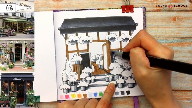 Как нарисовать цветочный магазин? / Видео-урок по рисованию маркерами #171 смотреть онлайн