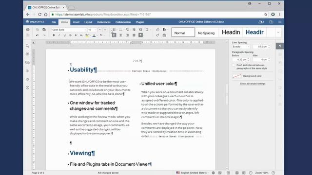 ONLYOFFICE Online Editor Overview
