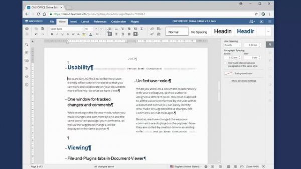 ONLYOFFICE Online Editor overview