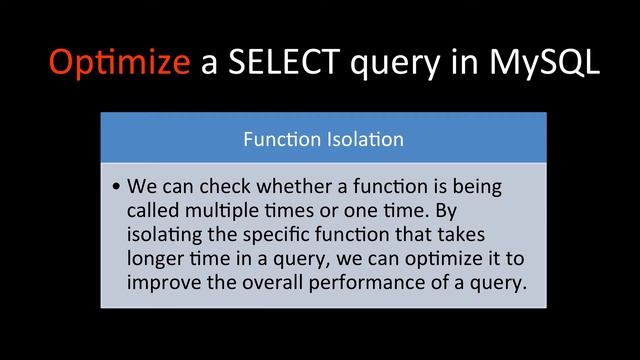 How will you optimize a SELECT query in MySQL? смотреть онлайн