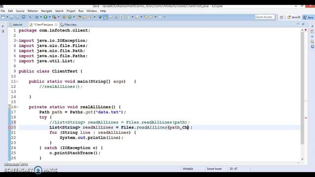 Java 8 IO readAllLines(path) and newBufferedReader(path) methods смотреть онлайн