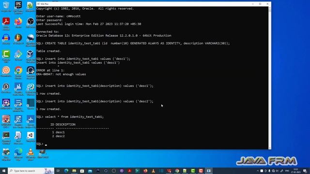 ORA-32796: cannot update a generated always identity column - Oracle Database 12c Error Messages смотреть онлайн