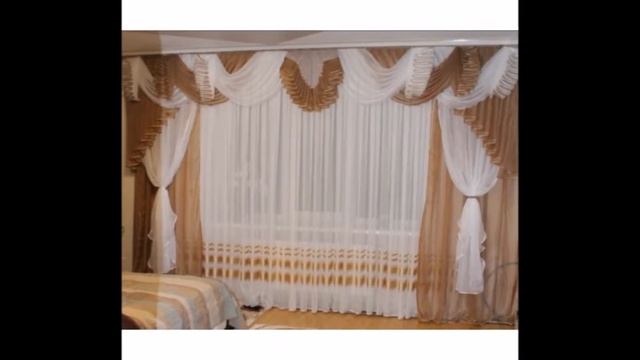 Шторы заказать. Шторы с ламбрекеном для зала. Шторы 2 х цветов. смотреть онлайн