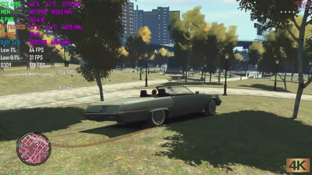 GTA IV - RTX 4090 + Ryzen 7 7800X3D L 4K & 8K