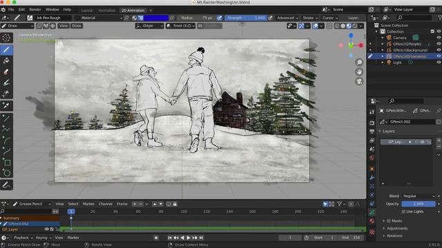 Experimenting with the Grease Pencil in Blender 2.91 || Mt. Rainier National Park смотреть онлайн