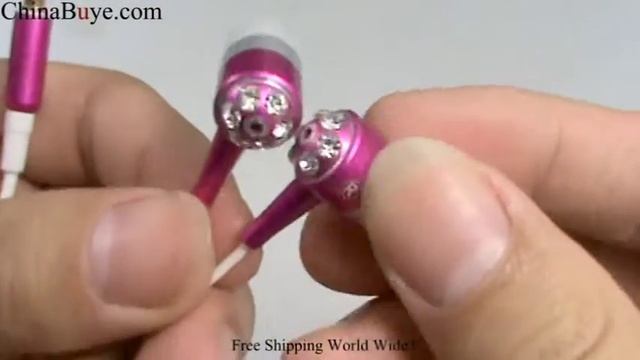 Red Crystal Fashion Earphone Headphone for PSP MP3 MP4 3.5mm смотреть онлайн