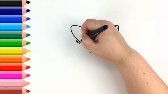 Как нарисовать летучую мышь . Мультик раскраска. Простая техника рисования для детей смотреть онлайн