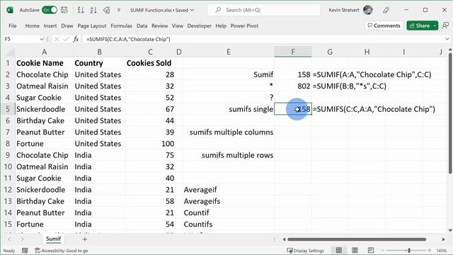 SUMIF Function in Excel Tutorial смотреть онлайн