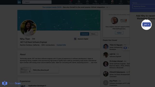 Greenhouse connector to LinkedIn, Github, Stackoverflow, Dice and etc. Developed by TalentScan.pro смотреть онлайн
