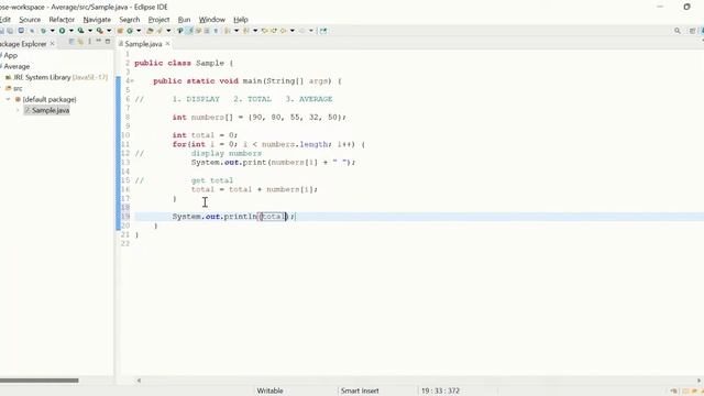 JAVA - How to display/compute the sum and average of an array of numbers. смотреть онлайн