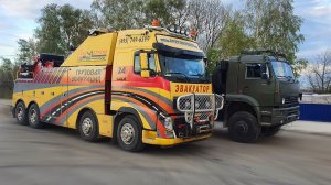 От Енисея до Волги. Сопровождение на эвакуаторе VOLVO FH OMARS 120T.