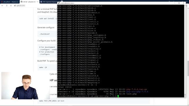 Установка PHP 7 на Linux из исходного кода - PHP 7.4.6 Install смотреть онлайн
