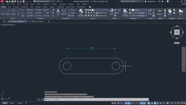 Stretch objects - AutoCAD 2024 Tutorials смотреть онлайн