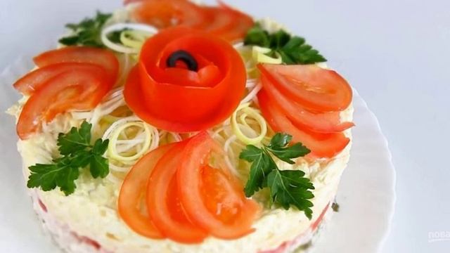 Слоеный салат Русская красавица смотреть онлайн