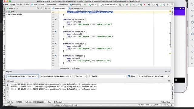 [Part 3] Kotlin Android tutorial for beginners || Activity lifecycle methods смотреть онлайн