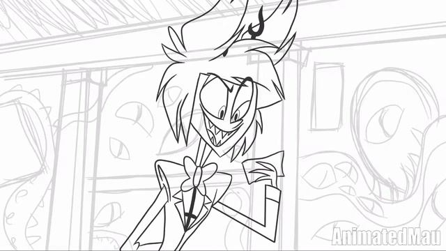 Флирт с Эшли / (Энджел, Эшли, Аластор) Отель Хазбин - Раскадровка (На русском) смотреть онлайн