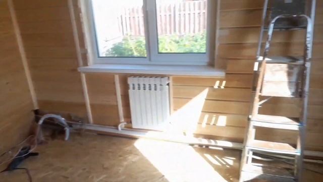 Имитация бруса внутри дома