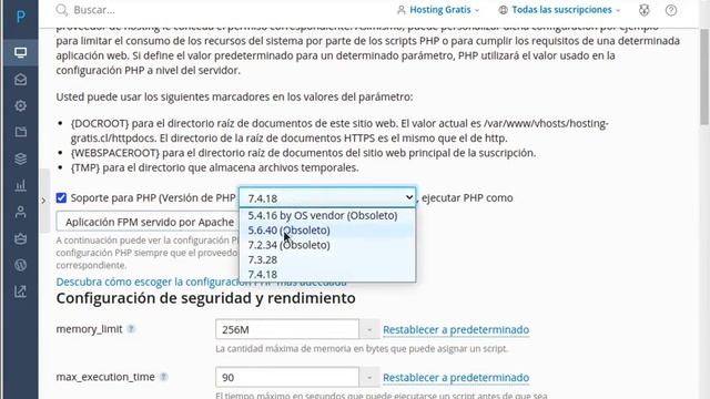Cambiar version de PHP en Plesk смотреть онлайн