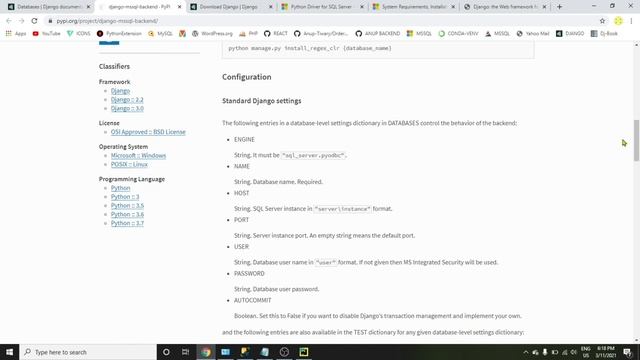 1 How to establish connection between DJANGO & MSSQL in Windows10 смотреть онлайн