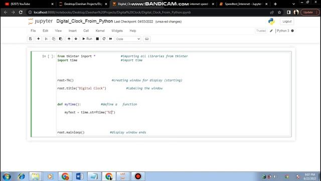 Python Tutorial - How to create a digital clock using Python and tkinter - for Beginners смотреть онлайн