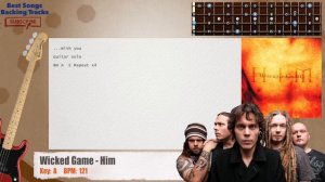 🎻 Wicked Game - Him Bass Backing Track with chords and lyrics