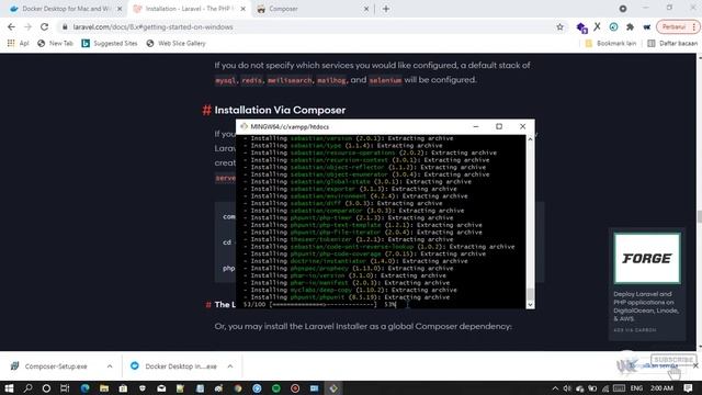 CARA Install Laravel 7 | 8 dengan Menggunakan Via Composer di CMD | Git Bash смотреть онлайн