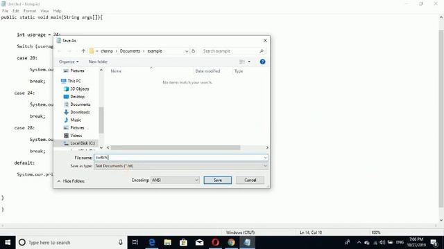 Switch Statement Using in Java смотреть онлайн