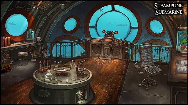 Steampunk Submarine | Steampunk ASMR Ambience | 1 Hour #DnD #RPG
