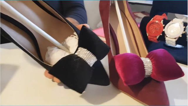 anyshoe5k - Diamante Bow Velveteen High Heels смотреть онлайн