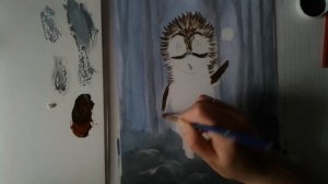 Ежик в тумане | Рисуем гуашью