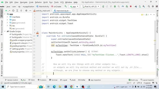 Lets Handle Click Events On Widgets (Button, TextView, ImageView) (Android + Kotlin) || Full Course