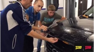 Бронирование части капота. Обучающее видео. #пленка