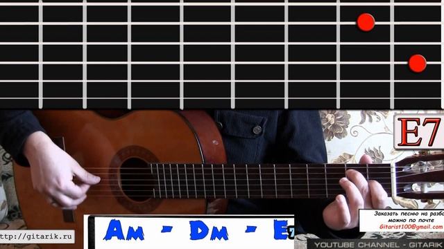 Легкая песня на гитаре, для начинающего гитариста (Учимся играть) смотреть онлайн