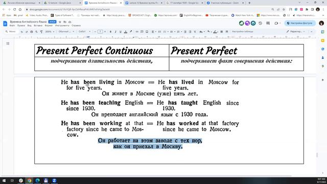 Теория Present Perfect Continuous смотреть онлайн