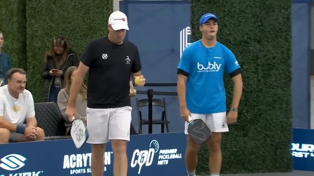 Tennis Pros Jack Sock and Sam Querrey vs Pickleball Pros Ben Johns and Matt Wright Game 1 смотреть онлайн