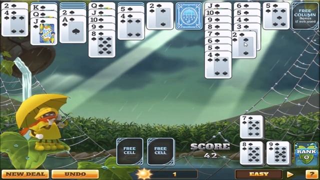 Pogo Games ~ Rainy Day Spider Solitaire HD #1 - Easy Difficulty смотреть онлайн