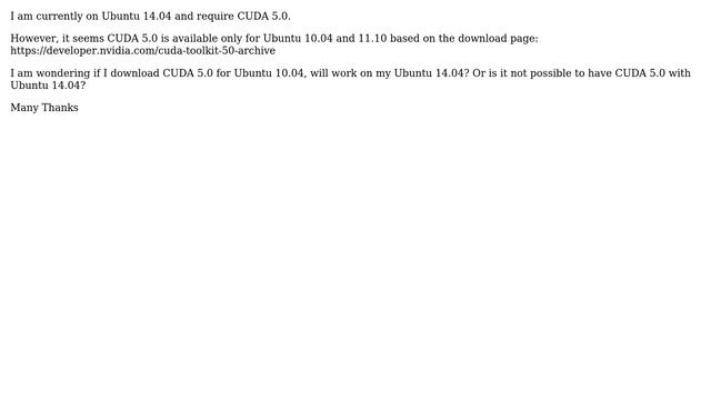 Can I install CUDA 5.0 on Ubuntu 14.04? смотреть онлайн