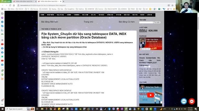 07.Thủ tục chuyển dữ liệu sang tablespace băng move partition| Trần Văn Bình Oracle Master смотреть онлайн