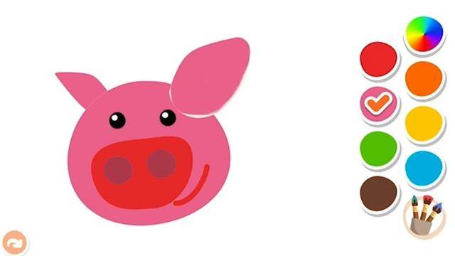 Как нарисовать ПОРОСЕНКА. Поэтапно. Учимся рисовать вместе. Детское видео. смотреть онлайн