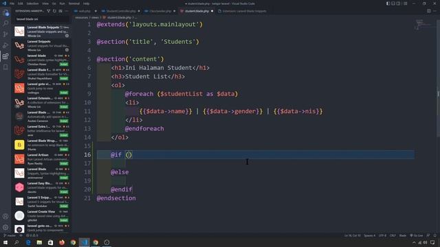 Visual Studio Code (VSCODE) Extension Untuk Programmer LARAVEL смотреть онлайн