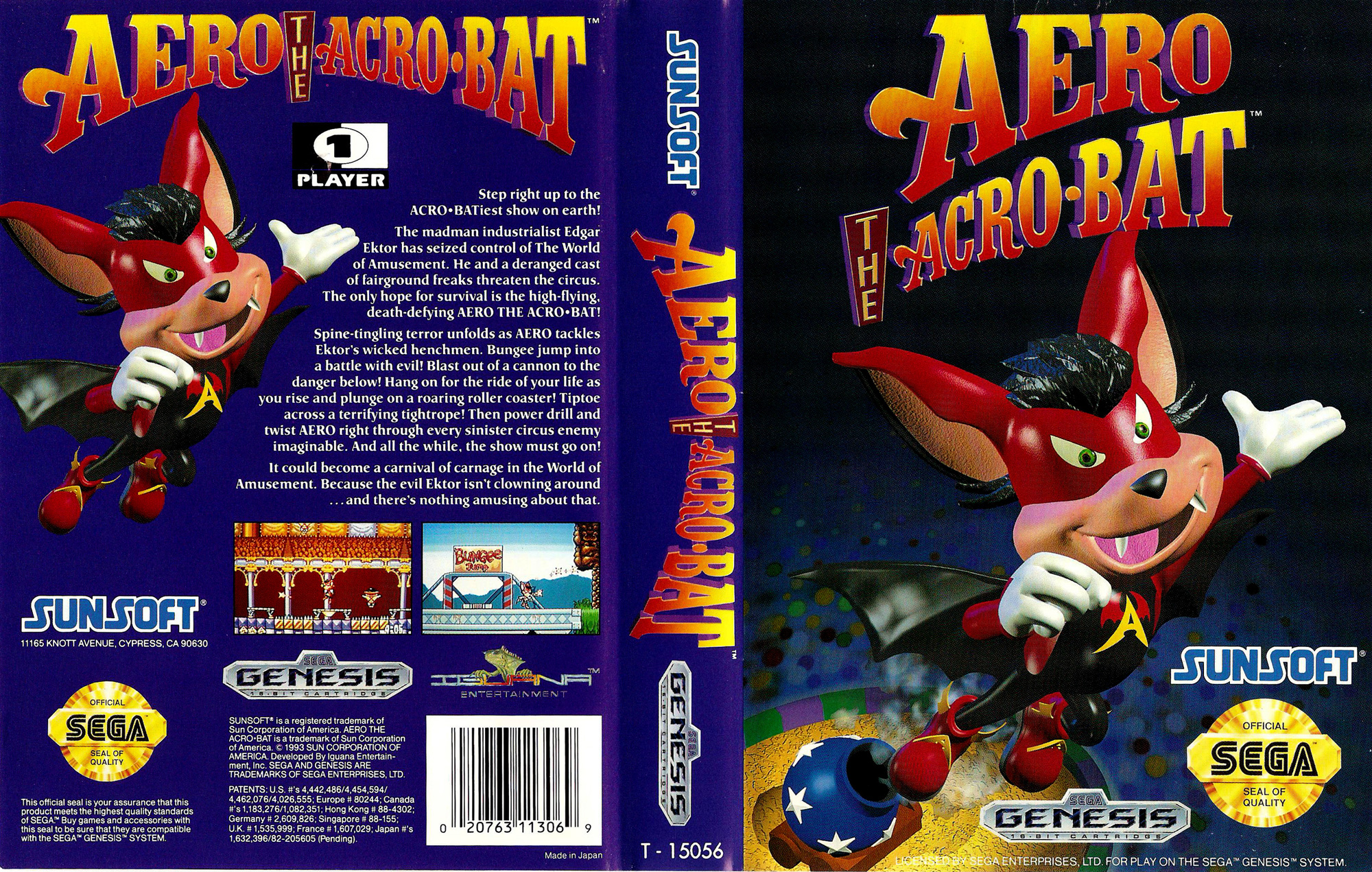 Aero the Acro-Bat ( аэро Акро-летучая мышь ) игра для приставки Sega Mega Drive выпущенная в 1993 г смотреть онлайн