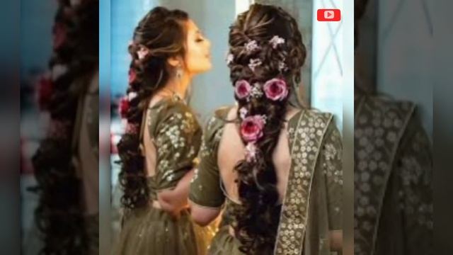 beautiful hair styles with beautiful hair accessories || beautiful bridal hairstyles with hair flar смотреть онлайн